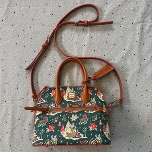 Disney Dooney & Bourke Mickey and Minnie Mouse Christmas Satchel Bag